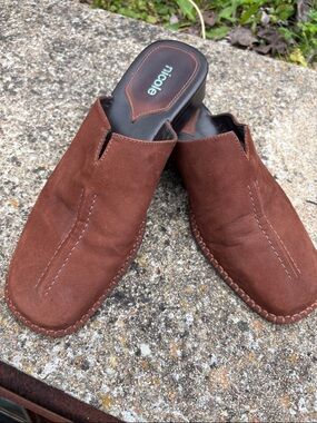 Nicole Brown Suede Slip-On Loafers for Women